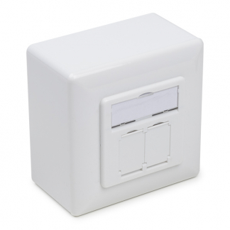Goobay RJ45 wandcontactdoos | FTP (2 x RJ45, Cat6a, Horizontaal, Inbouw/Opbouw) 110926 68572 OKS-76314 TTD17 K101302010 - 1