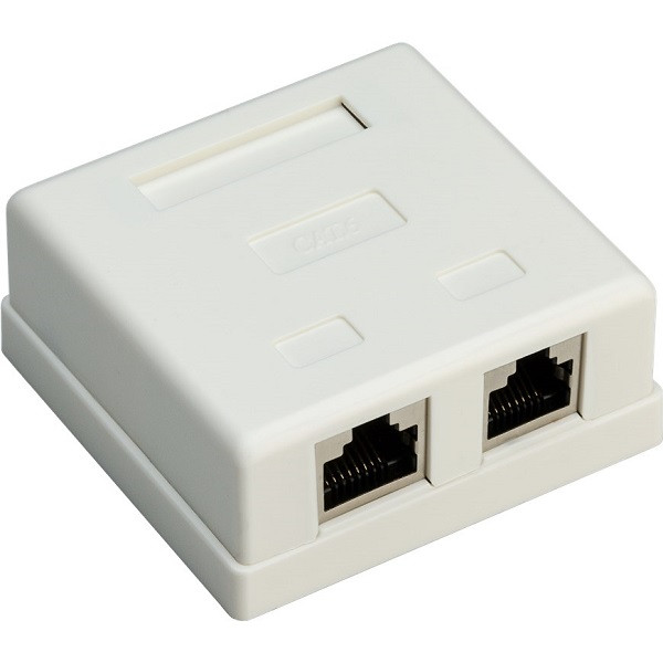 Goobay RJ45 wandcontactdoos | FTP (2x RJ45, Cat6, Horizontaal, Opbouw) 77635 K170108348 - 1