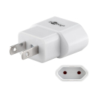 Goobay Reisstekker | Goobay | Europa naar Amerika (Ongeaard, Type C → Type A, Wit) 45345 K050801097 - 1