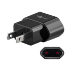 Goobay Reisstekker | Goobay | Europa naar Amerika (Ongeaard, Type C → Type A, Zwart) 45344 K050801098 - 1