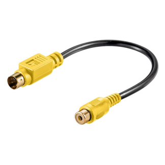 Goobay S-video naar composiet video kabel | Goobay | 0.2 meter (DIN naar tulp, Verguld) 60845 K010401007 - 2