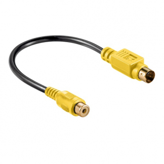 Goobay S-video naar composiet video kabel | Goobay | 0.2 meter (DIN naar tulp, Verguld) 60845 K010401007 - 