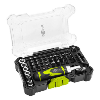 Goobay Schroevendraaierset | Goobay Tools | 43-delig (Opbergkoffer, Antisliphandvat) 77842 K180108139 - 2