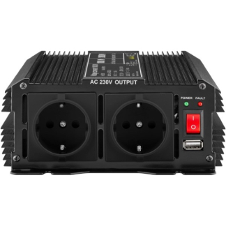 Goobay Spanningsomvormer | Goobay | 1000W (12 V DC – 230 V AC, Gemodificeerd, Dubbel stopcontact, USB A) 58890 K050801080 - 2