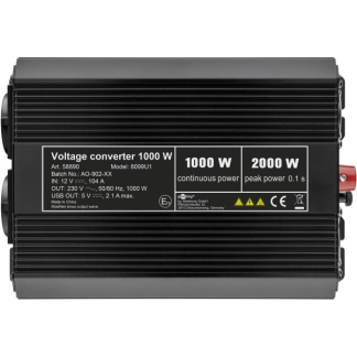 Goobay Spanningsomvormer | Goobay | 1000W (12 V DC – 230 V AC, Gemodificeerd, Dubbel stopcontact, USB A) 58890 K050801080 - 4