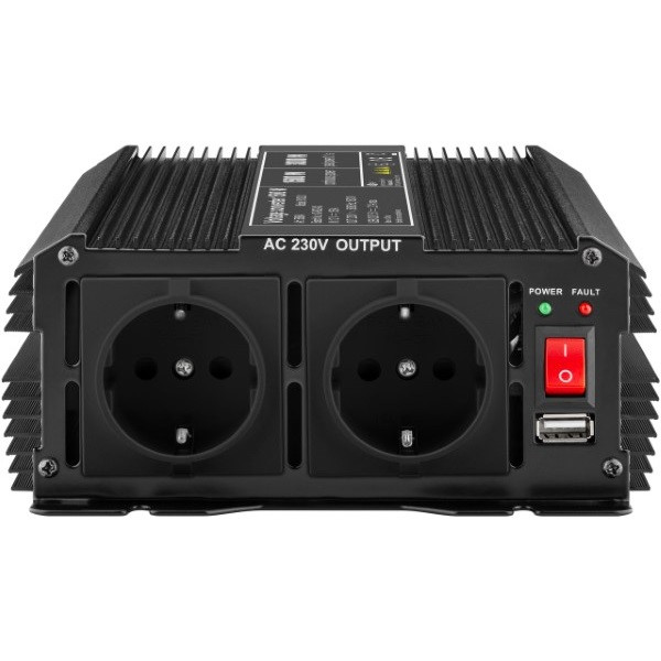 Goobay Spanningsomvormer | Goobay | 1500W  (12 V DC – 230 V AC, Gemodificeerd, Dubbel stopcontact, USB A) 58884 K050801081 - 2