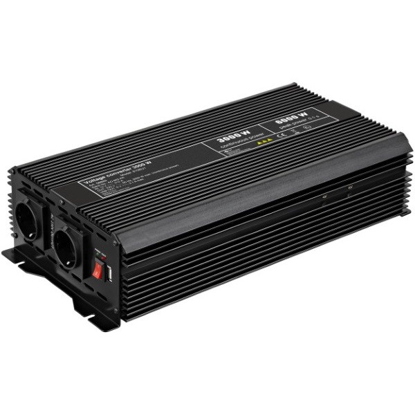 Goobay Spanningsomvormer | Goobay | 3000W (12 V DC – 230 V AC, Gemodificeerd, Dubbel stopcontact, USB A) 58892 K050801084 - 1