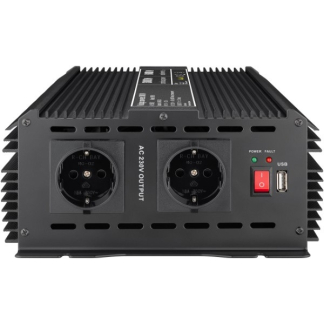 Goobay Spanningsomvormer | Goobay | 3000W (12 V DC – 230 V AC, Gemodificeerd, Dubbel stopcontact, USB A) 58892 K050801084 - 2