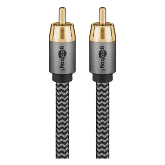 Goobay Subwoofer kabel | Tulp naar Tulp | Goobay | 5 meter (Mono, Zwart/grijs) 65298 K010411224 - 1