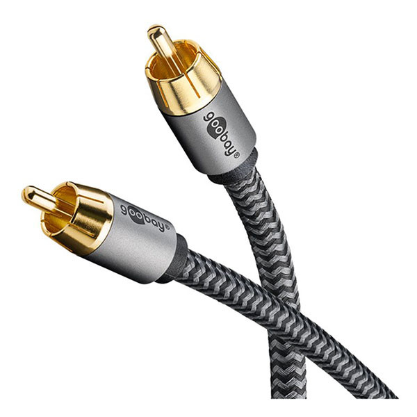 Goobay Subwoofer kabel | Tulp naar Tulp | M ↔ M | Goobay | 10 meter (Mono, Zwart/grijs) 65299 K010411225 - 3