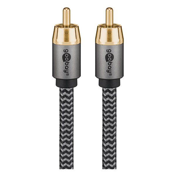 Goobay Subwoofer kabel | Tulp naar Tulp | M ↔ M | Goobay | 2 meter (Mono, Zwart/grijs) 65296 K010411222 - 1