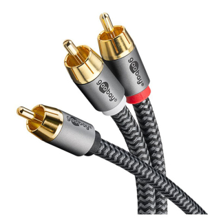 Goobay Subwoofer splitterkabel | Tulp naar 2x tulp | Goobay | 3 meter (Mono, Zwart/grijs) 65301 K010411227 - 4