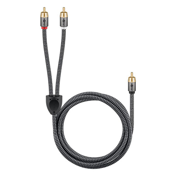 Goobay Subwoofer splitterkabel | Tulp naar 2x tulp | M ↔ M | Goobay | 2 meter (Mono, Zwart/grijs) 65300 K010411226 - 5