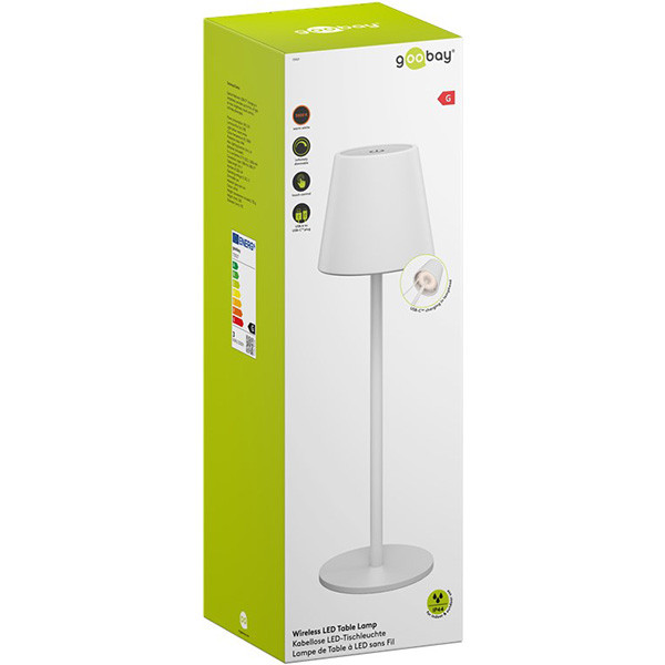 Goobay Tafellamp | Goobay (Led, Draadloos, Touchbediening, Warm wit licht, Dimbaar, USB C, Wit) 73927 77672 K150204357 - 4