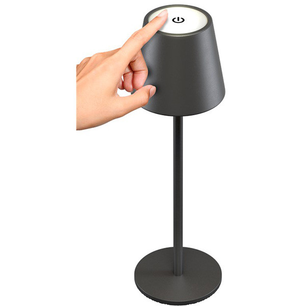Goobay Tafellamp | Goobay (Led, Draadloos, Touchbediening, Warm wit licht, Dimbaar, USB C, Zwart) 72024 77673 K150204358 - 3