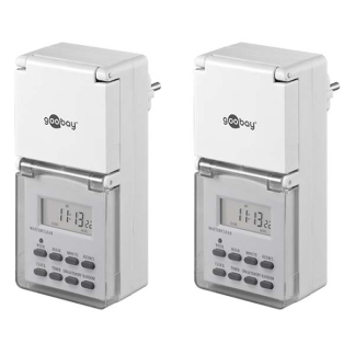 Goobay Tijdschakelaar buiten | Goobay | 2 stuks (12-24 uur, 10 programma's, IP44, Digitaal) 55545 K170103335
