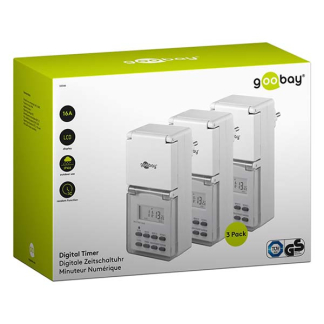 Goobay Tijdschakelaar buiten | Goobay | 3 stuks (12-24 uur, 10 programma's, IP44, Digitaal) 55546 K170103336 - 7