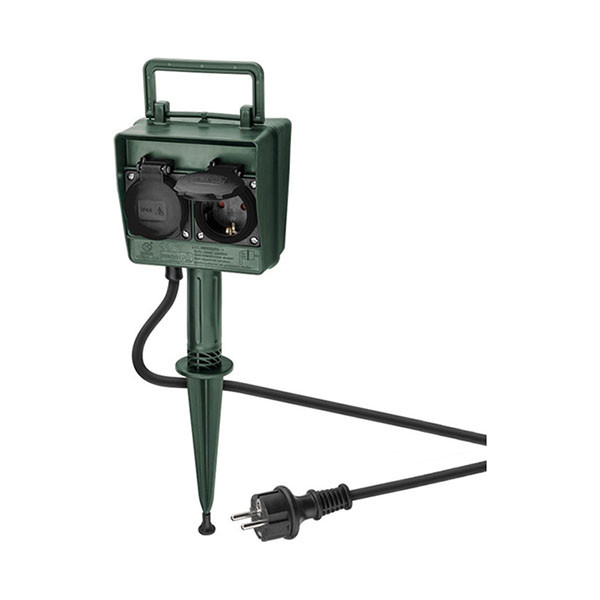 Goobay Tuincontactdoos | Goobay | 2 meter (4-voudig, IP44, Grondpen) 55943 K060401163 - 1