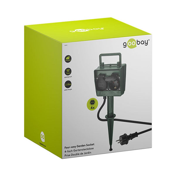 Goobay Tuincontactdoos | Goobay | 2 meter (4-voudig, IP44, Grondpen) 55943 K060401163 - 2