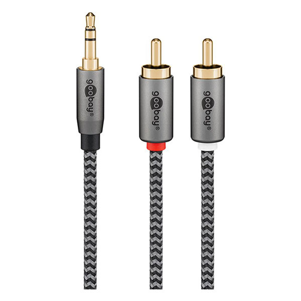 Goobay Tulp naar jack kabel | M ↔ M | Goobay Plus | 0.5 meter (3.5 mm, Stereo, Verguld, 100% koper, 3-polig) 65284 K010411066 - 2