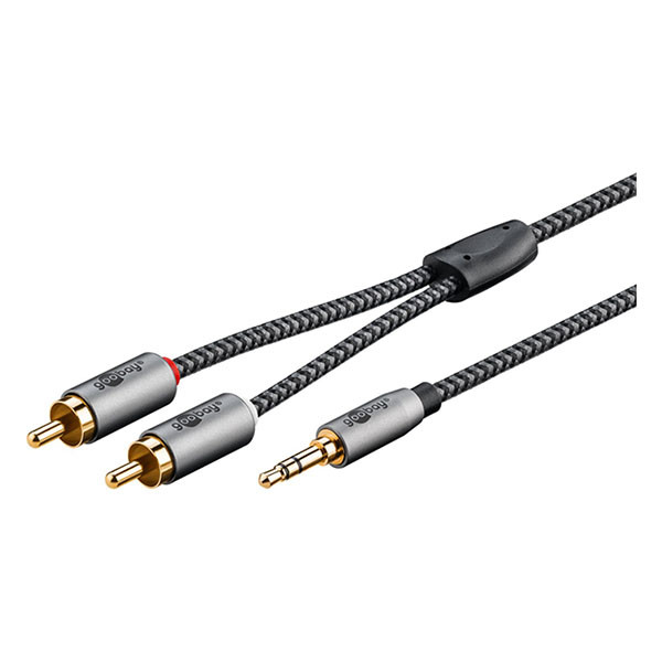 Goobay Tulp naar jack kabel | M ↔ M | Goobay Plus | 0.5 meter (3.5 mm, Stereo, Verguld, 100% koper, 3-polig) 65284 K010411066 - 3