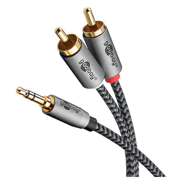 Goobay Tulp naar jack kabel | M ↔ M | Goobay Plus | 0.5 meter (3.5 mm, Stereo, Verguld, 100% koper, 3-polig) 65284 K010411066 - 4