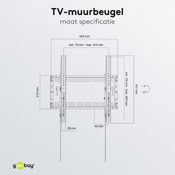 Goobay Tv beugel | Goobay | 32 tot 55 inch (Kantelbaar, Max. 70 kg) 49909 K101501203 - 7