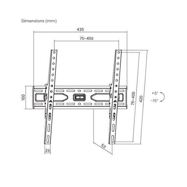 Goobay Tv beugel | Goobay | 32 tot 75 inch (Kantelbaar, Max. 45 kg) 79756 K150301068 - 5