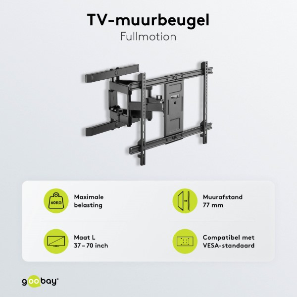 Goobay Tv beugel | Goobay | 37 tot 70 inch (Draai en kantelbaar, Max. 60 kg) 49932 K101501199 - 5