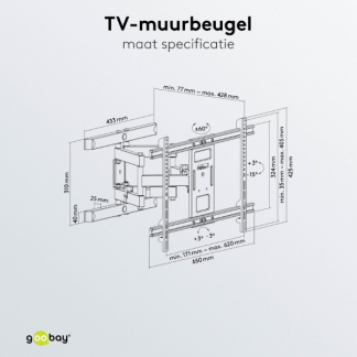 Goobay Tv beugel | Goobay | 37 tot 70 inch (Draai en kantelbaar, Max. 60 kg) 49932 K101501199 - 6