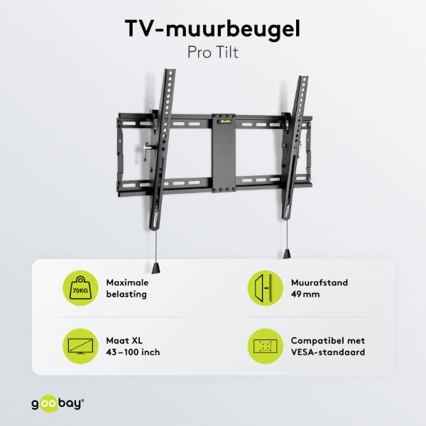 Goobay Tv beugel | Goobay | 37 tot 70 inch (Kantelbaar, Max. 70 kg) 49929 K101501202 - 5