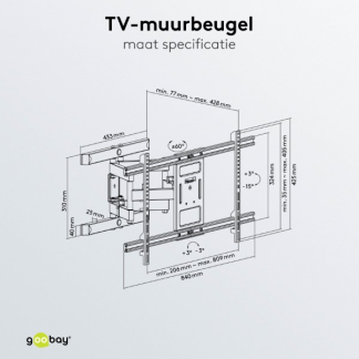 Goobay Tv beugel | Goobay | 43 tot 100 inch (Draai- en kantelbaar, Max. 60 kg) 49746 K101501201 - 8