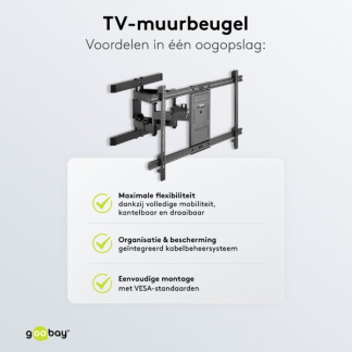 Goobay Tv beugel | Goobay | 43 tot 100 inch (Draai- en kantelbaar, Max. 60 kg) 49746 K101501201 - 9