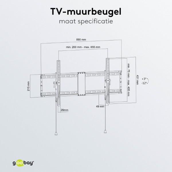 Goobay Tv beugel | Goobay | 43 tot 100 inch (Kantelbaar, Max. 70 kg) 49930 K101501204 - 6