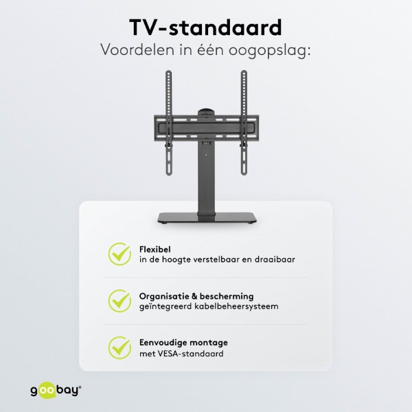 Goobay Tv standaard | Goobay | 32 tot 55 inch (Zwenkbaar, In hoogte verstelbaar, Max. 40 kg) 58524 K101501159 - 7