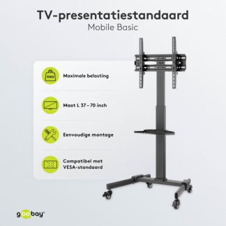 Goobay Tv vloerstandaard | Goobay | 37 tot 70 inch (Verrijdbaar, Verstelbaar, Max. 35 kg) 59507 K101501189 - 5