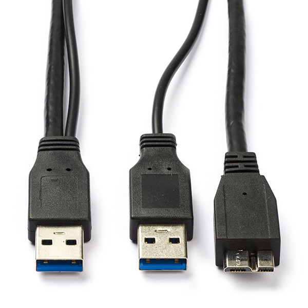 Goobay USB A naar Micro USB kabel | 0.3 meter | USB 3.0 (100% koper, Extra USB voeding, Zwart) 95746 K010214091 - 1