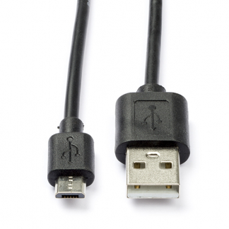 Goobay USB A naar Micro USB kabel | 0.6 meter | USB 2.0 (9W, 480 Mbps, 100% koper, Zwart) 93922 CCGL60500BK05 CCGP60500BK05 K010201012 - 1