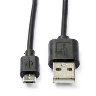 Goobay USB A naar Micro USB kabel | 1.8 meter | USB 2.0 (100% koper, Zwart) 93181 CCGB60500BK20 CCGP60500BK20 N010201014 - 