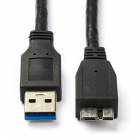 USB A naar Micro USB kabel | 1.8 meter | USB 3.0 (100% koper, Zwart)