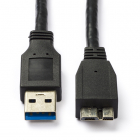 USB A naar Micro USB kabel | 1 meter | USB 3.0 (100% koper, Zwart)