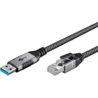Goobay USB A naar RJ45 kabel | Goobay | 15 meter (USB 3.0, Cat6 FTP, Zilver/zwart) 70695 K020610061 - 2