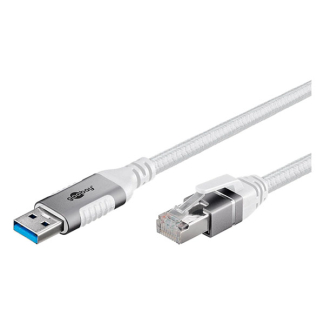 Goobay USB A naar RJ45 kabel | Goobay | 1 meter (USB 3.0, Cat6 FTP, Wit) 74157 K020610070 - 2