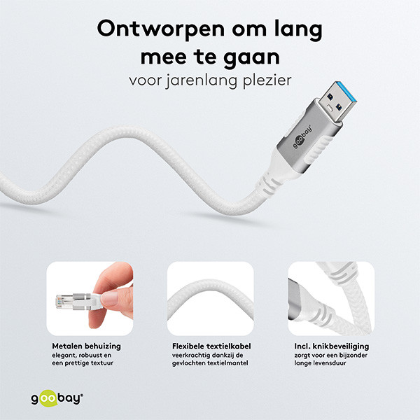 Goobay USB A naar RJ45 kabel | Goobay | 2 meter (USB 3.0, Cat6 FTP, Wit) 74159 K020610072 - 6