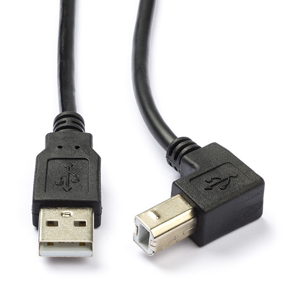 Kelder glans slijm USB A naar USB B kabel | 5 meter | USB 2.0 (100% koper, Haaks)