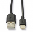 USB A naar USB C kabel | 1 meter | USB 2.0 (Zwart)
