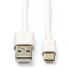 USB A naar USB C kabel | 2 meter | USB 2.0 (Wit)