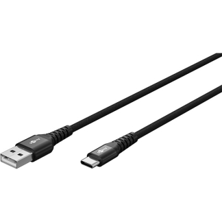 Goobay USB A naar USB C kabel | Goobay | 1 meter | USB 2.0 (60W, 480 Mbps, Zwart) 74526 K180107392 - 2