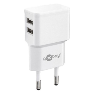 Goobay USB A oplader | Goobay | 2 poorten (USB A, 12W, Wit) 44952 K120300238 - 1