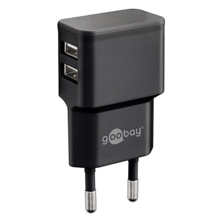 Goobay USB A oplader | Goobay | 2 poorten (USB A, 12W, Zwart) 44951 K120300239 - 1